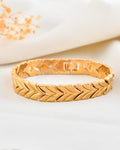 VOJ Gold Toned Magnetic Therapy Bracelet for Men - Distacart