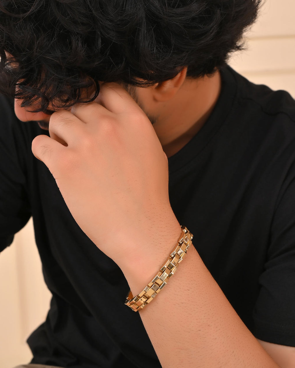 VOJ Golden Link Tungsten Magnetic Bracelet for Men - Distacart