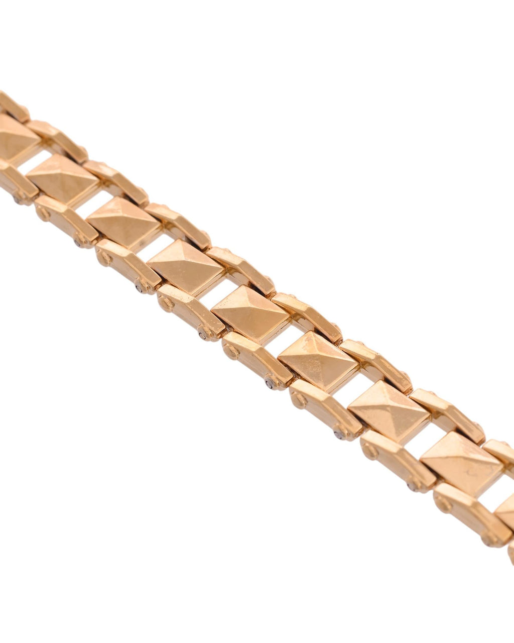 VOJ Geometric Design Gold Polished Bracelet - Distacart