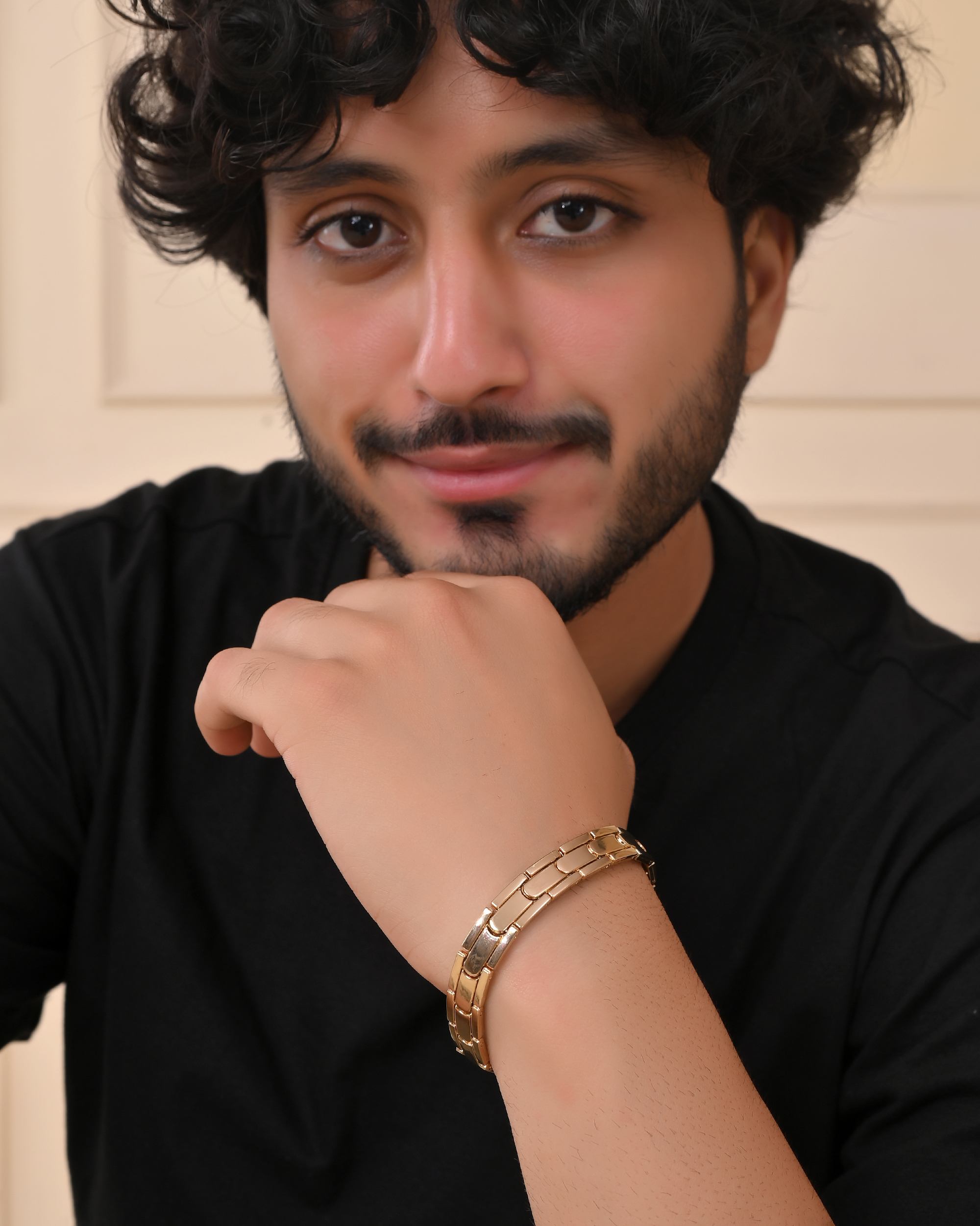 VOJ Classic Gold-Toned Stainless Steel Power Element Bracelet - Distacart