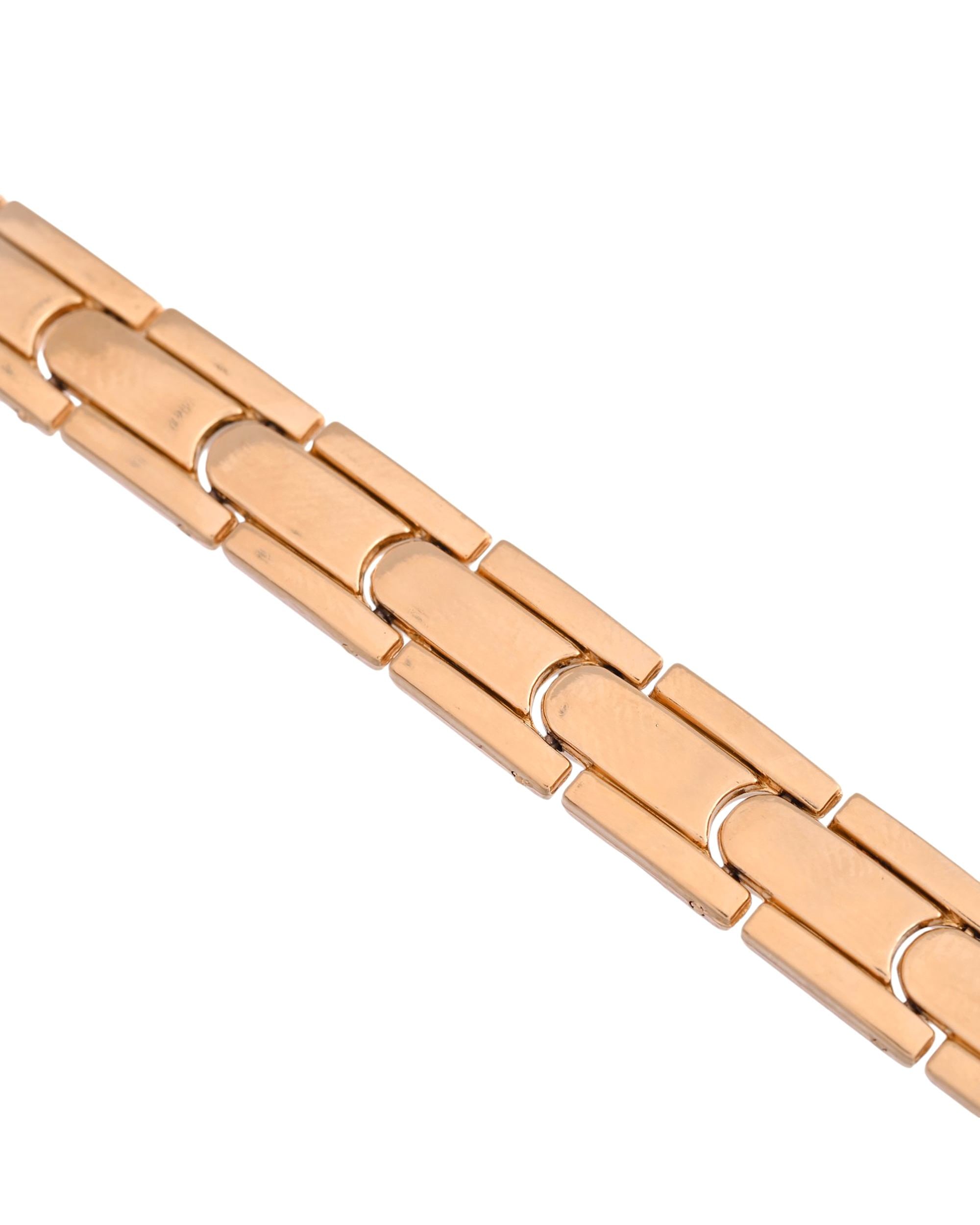 VOJ Classic Gold-Toned Stainless Steel Power Element Bracelet - Distacart