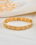 VOJ Classic Gold-Toned Stainless Steel Power Element Bracelet - Distacart