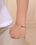 VOJ Men's Elegant Two-Tone Gold & Silver Link Bracelet - Distacart