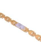 VOJ Men's Elegant Two-Tone Gold & Silver Link Bracelet - Distacart