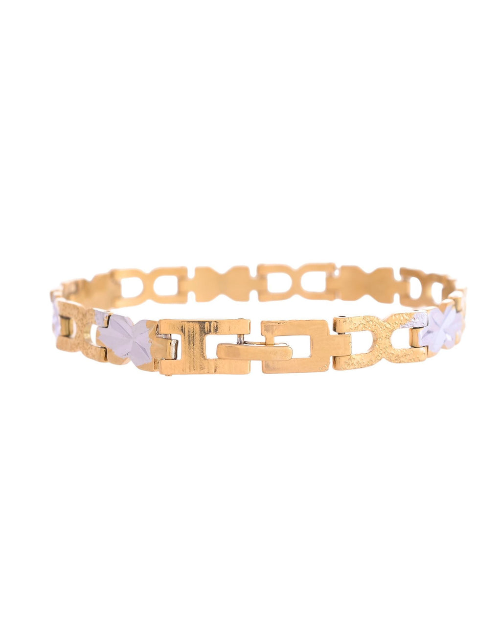 VOJ Men Gold Polished & Silver-Toned Exquisite Alloy Link Bracelet - Distacart