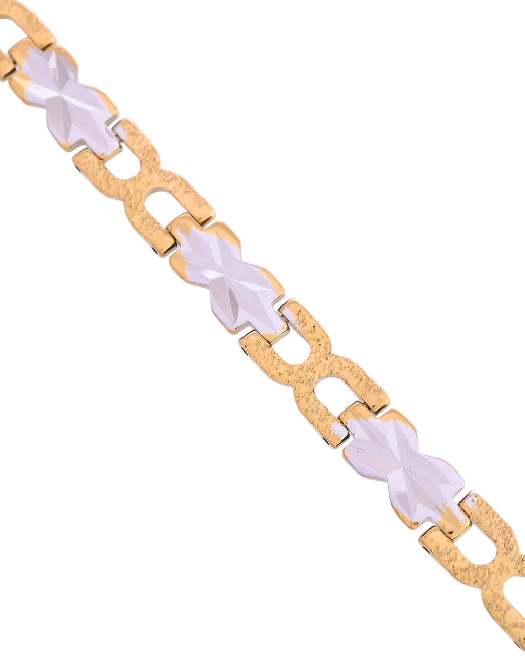 VOJ Men Gold Polished & Silver-Toned Exquisite Alloy Link Bracelet - Distacart