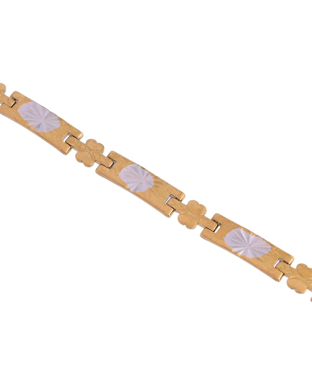 VOJ Men's Double Toned Stainless Steel Textural Linked Bracelet - Distacart