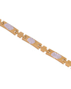 VOJ Men's Double Toned Stainless Steel Textural Linked Bracelet - Distacart