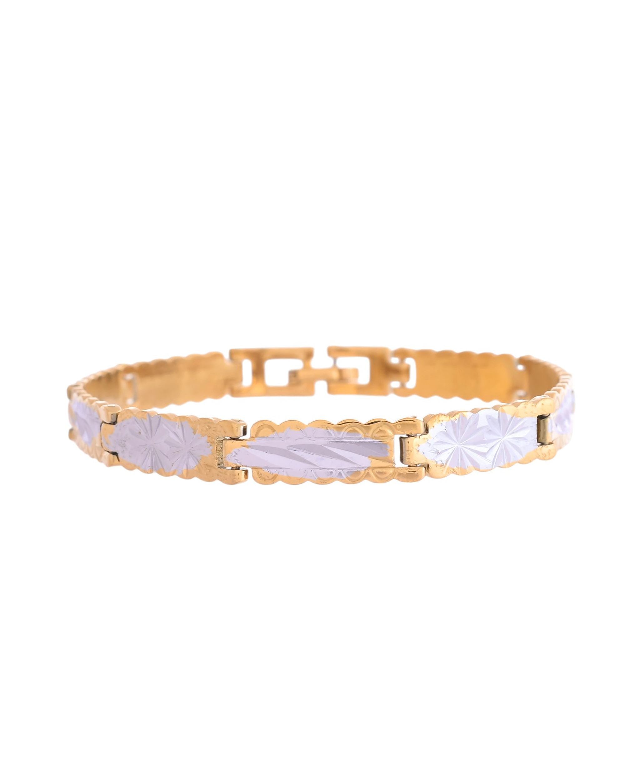 VOJ Men's Double Toned Textural Linked Bracelet - Distacart