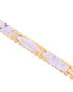 VOJ Men's Double Toned Textural Linked Bracelet - Distacart
