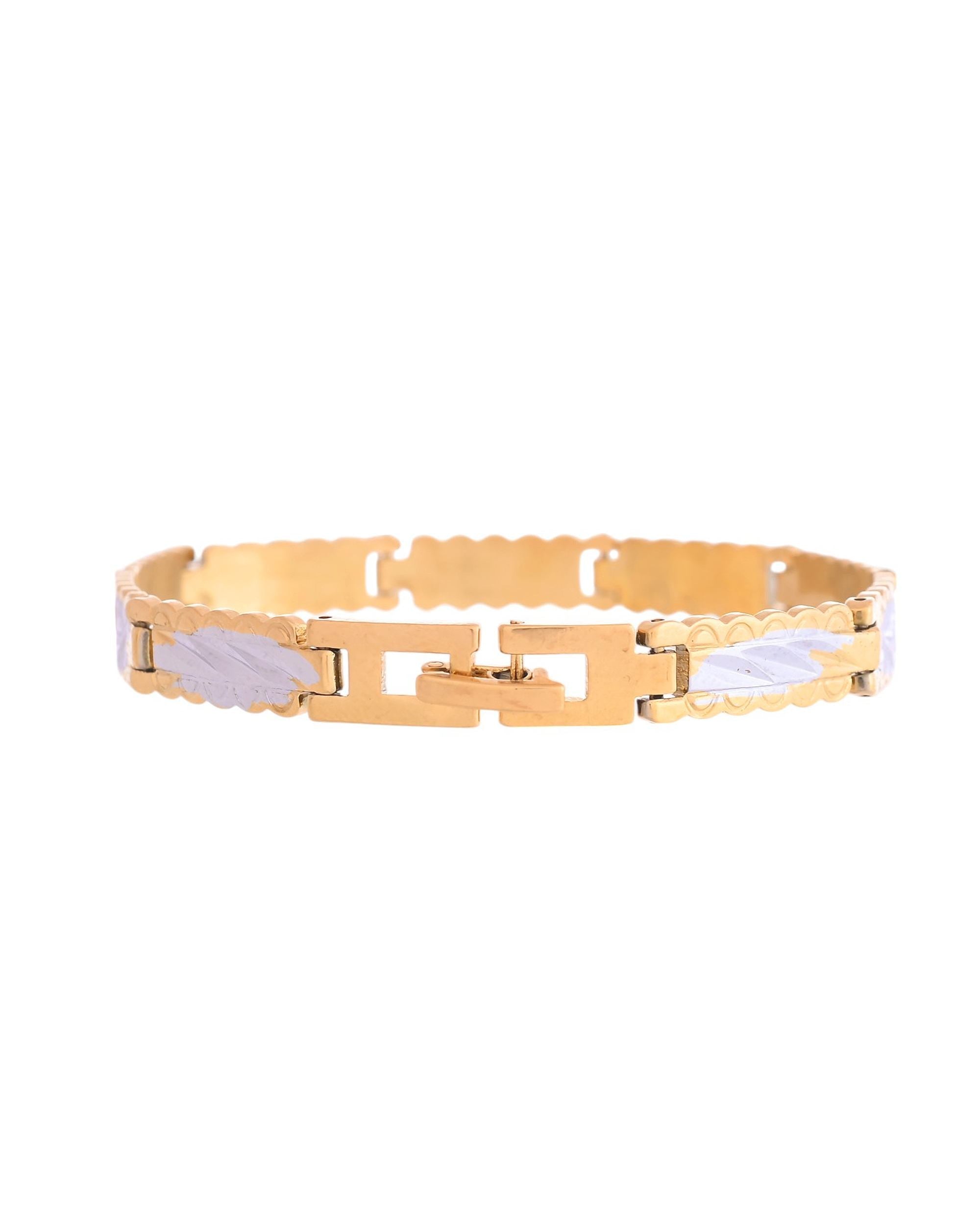 VOJ Men's Double Toned Textural Linked Bracelet - Distacart