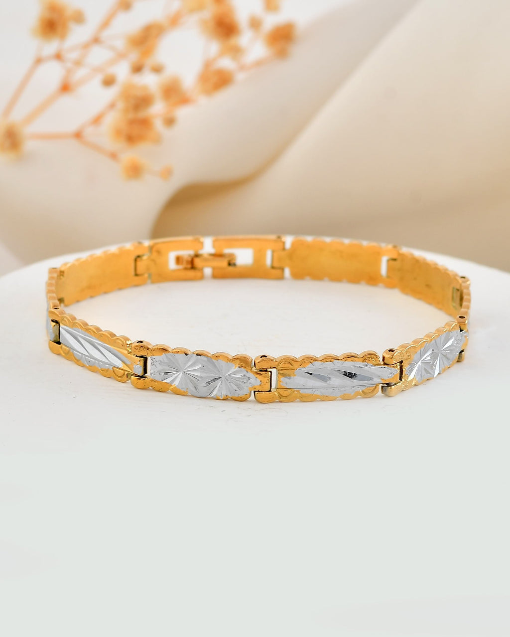 VOJ Men's Double Toned Textural Linked Bracelet - Distacart