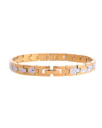 VOJ Men's Double Toned Textural Stainless Steel Bracelet - Distacart