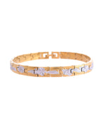 VOJ Men's Double Toned Textural Stainless Steel Bracelet - Distacart