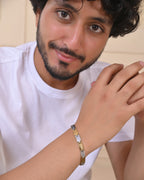 VOJ Dual Toned Alloy Bracelet For Men - Distacart