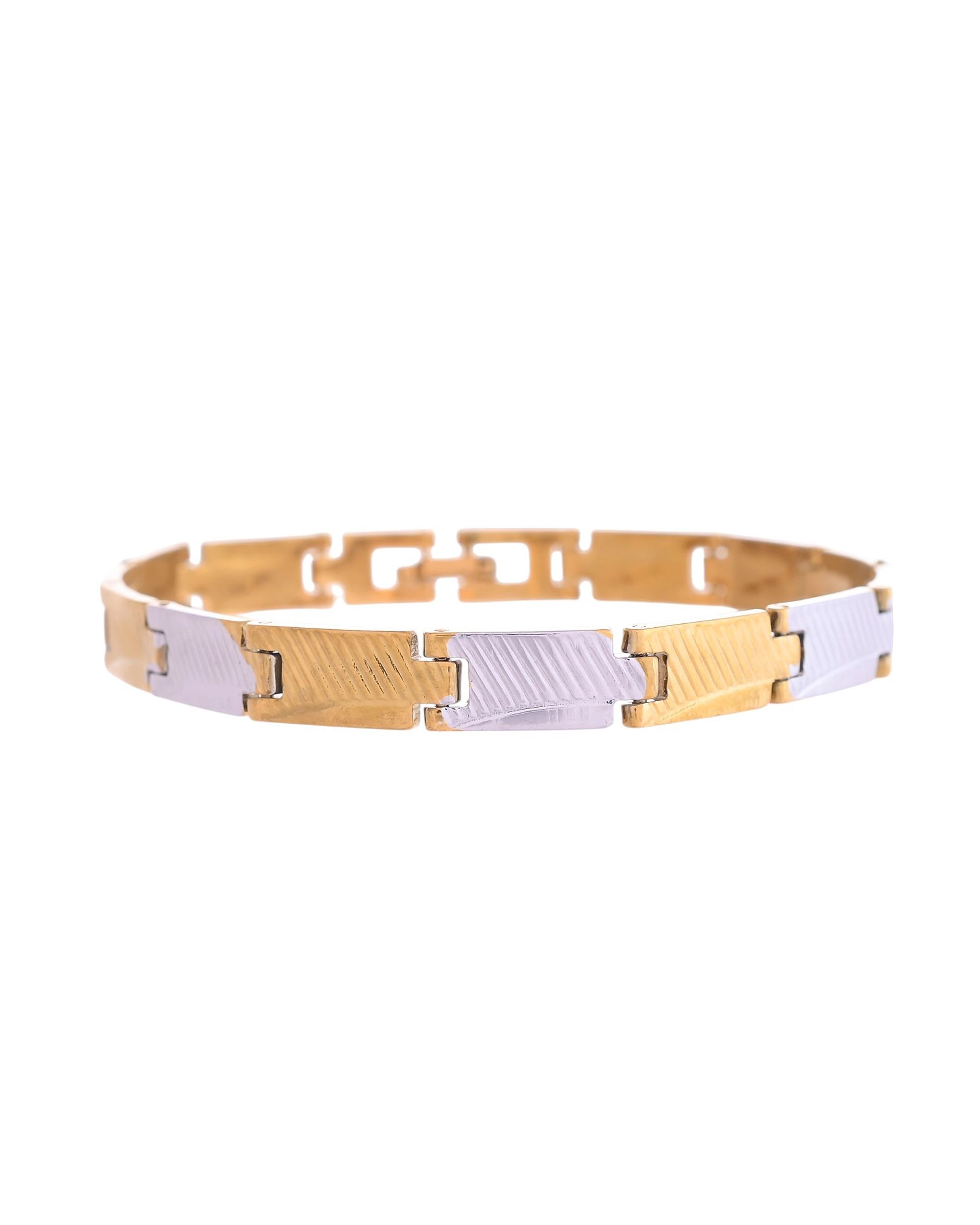 VOJ Dual Toned Alloy Bracelet For Men - Distacart