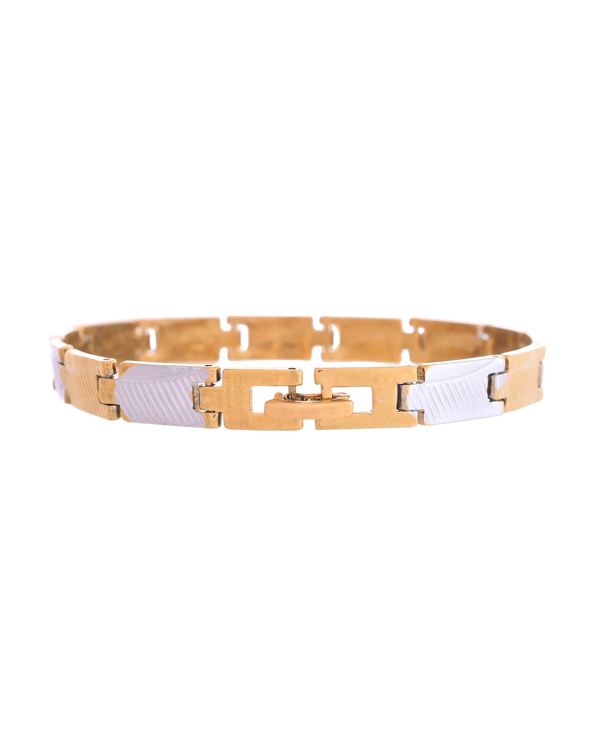 VOJ Dual Toned Alloy Bracelet For Men - Distacart