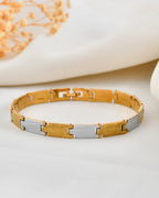 VOJ Dual Toned Alloy Bracelet For Men - Distacart