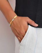 VOJ Dual Toned Alloy Textural Bracelet For Men - Distacart