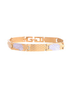 VOJ Dual Toned Alloy Textural Bracelet For Men - Distacart