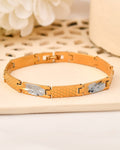 VOJ Dual Toned Alloy Textural Bracelet For Men - Distacart