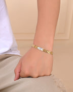 VOJ Gold And Silver Toned Stainless Steel Textural Bracelet For Men - Distacart