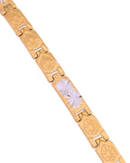 VOJ Gold And Silver Toned Stainless Steel Textural Bracelet For Men - Distacart