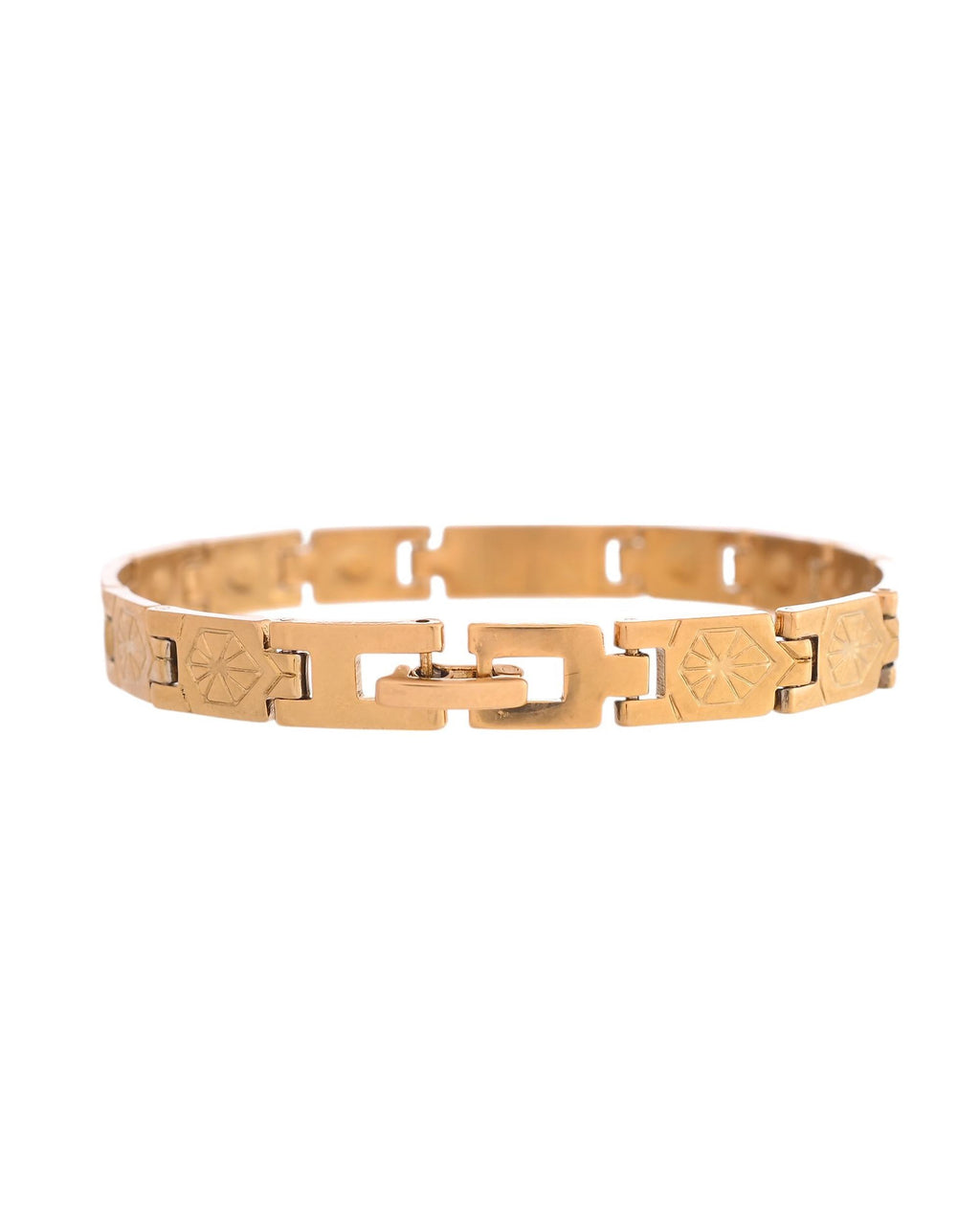 VOJ Gold And Silver Toned Stainless Steel Textural Bracelet For Men - Distacart