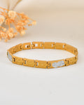 VOJ Gold And Silver Toned Stainless Steel Textural Bracelet For Men - Distacart