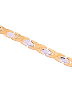 VOJ Gold And Silver Toned Stainless Steel Textural Linked Bracelet For Men - Distacart