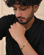 VOJ Gold And Silver Toned Stainless Steel Linked Bracelet For Men - Distacart