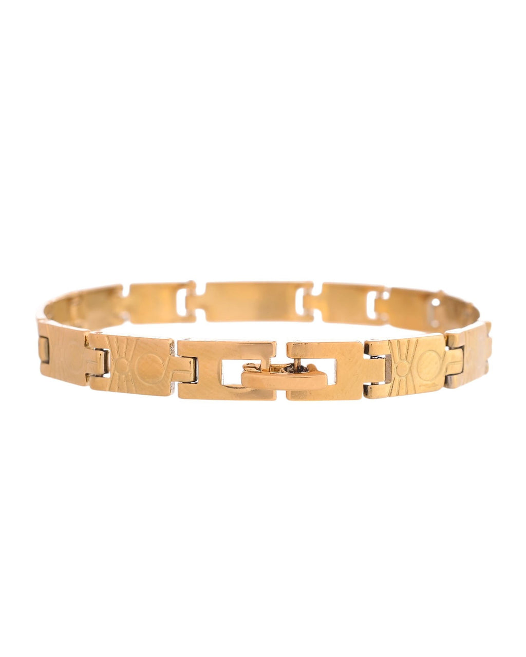 VOJ Gold And Silver Toned Stainless Steel Linked Bracelet For Men - Distacart