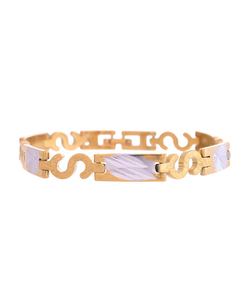 VOJ Gold And Silver Toned Stainless Steel Dolor Sign Bracelet For Men - Distacart