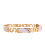VOJ Gold And Silver Toned Stainless Steel Dolor Sign Bracelet For Men - Distacart