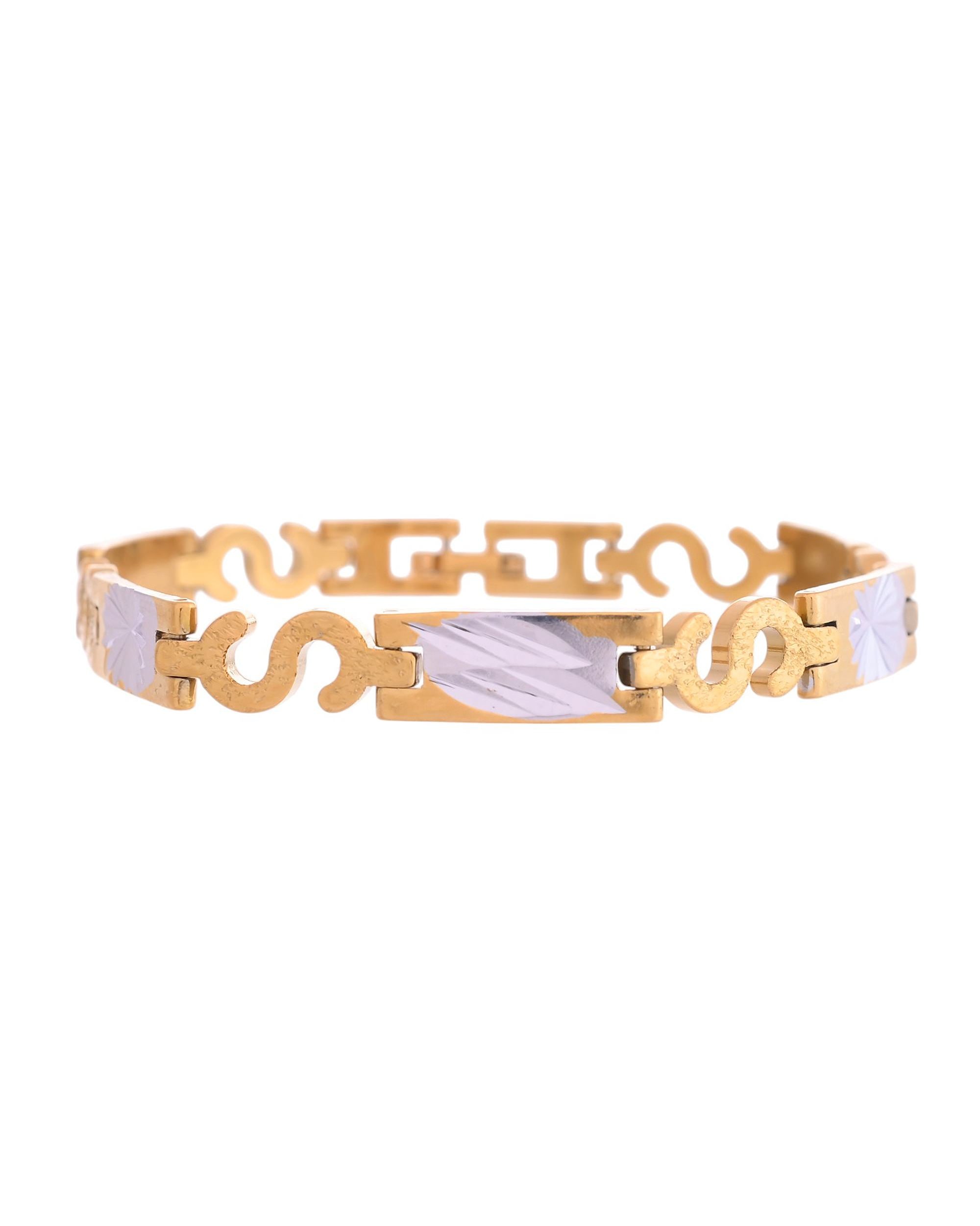 VOJ Gold And Silver Toned Stainless Steel Dolor Sign Bracelet For Men - Distacart