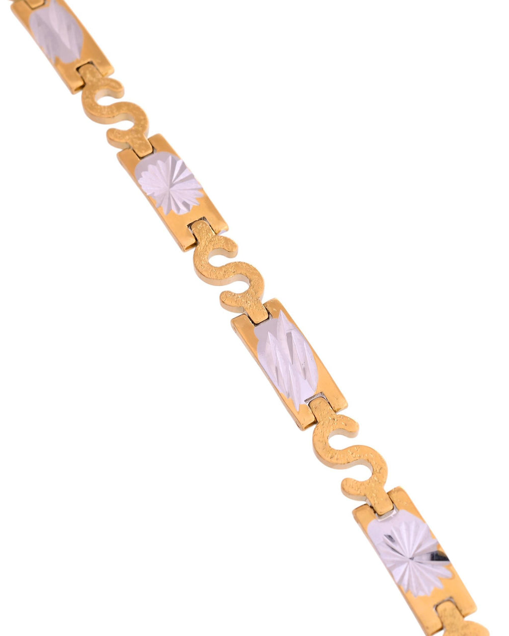VOJ Gold And Silver Toned Stainless Steel Dolor Sign Bracelet For Men - Distacart