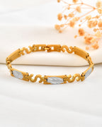 VOJ Gold And Silver Toned Stainless Steel Dolor Sign Bracelet For Men - Distacart