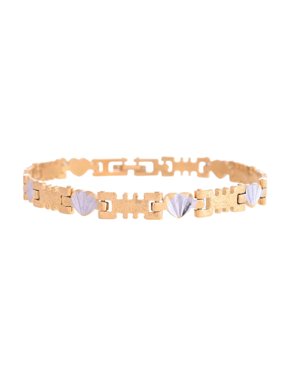 VOJ Gold And Silver Toned Stainless Steel Designer Bracelet For Men - Distacart