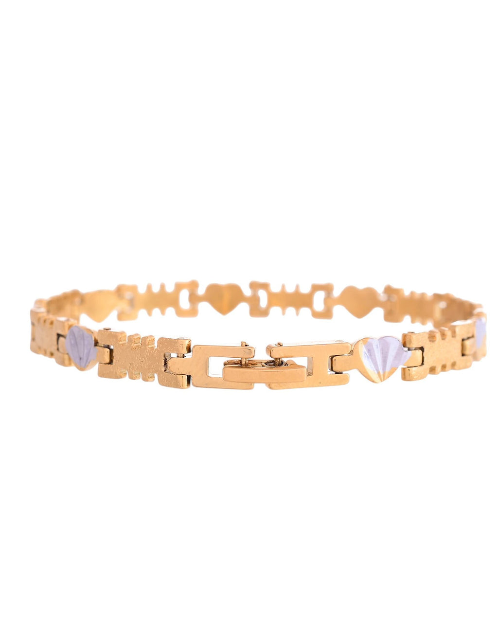 VOJ Gold And Silver Toned Stainless Steel Designer Bracelet For Men - Distacart