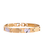 VOJ Gold And Silver Toned Stainless Steel Textural Designer Bracelet For Men - Distacart