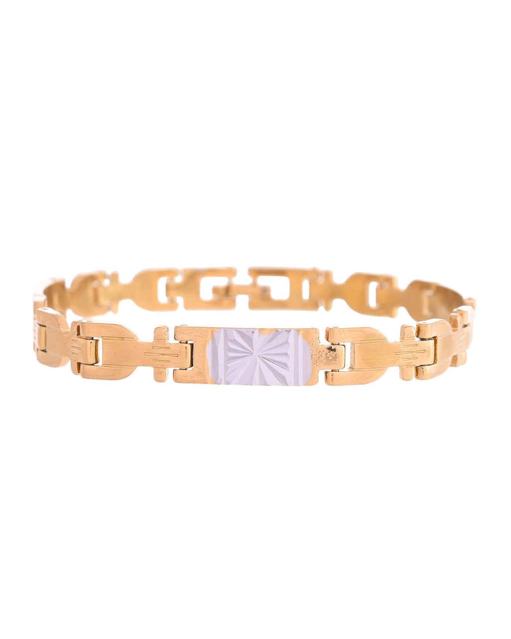 VOJ Dual Toned Textural Designer Bracelet For Men - Distacart