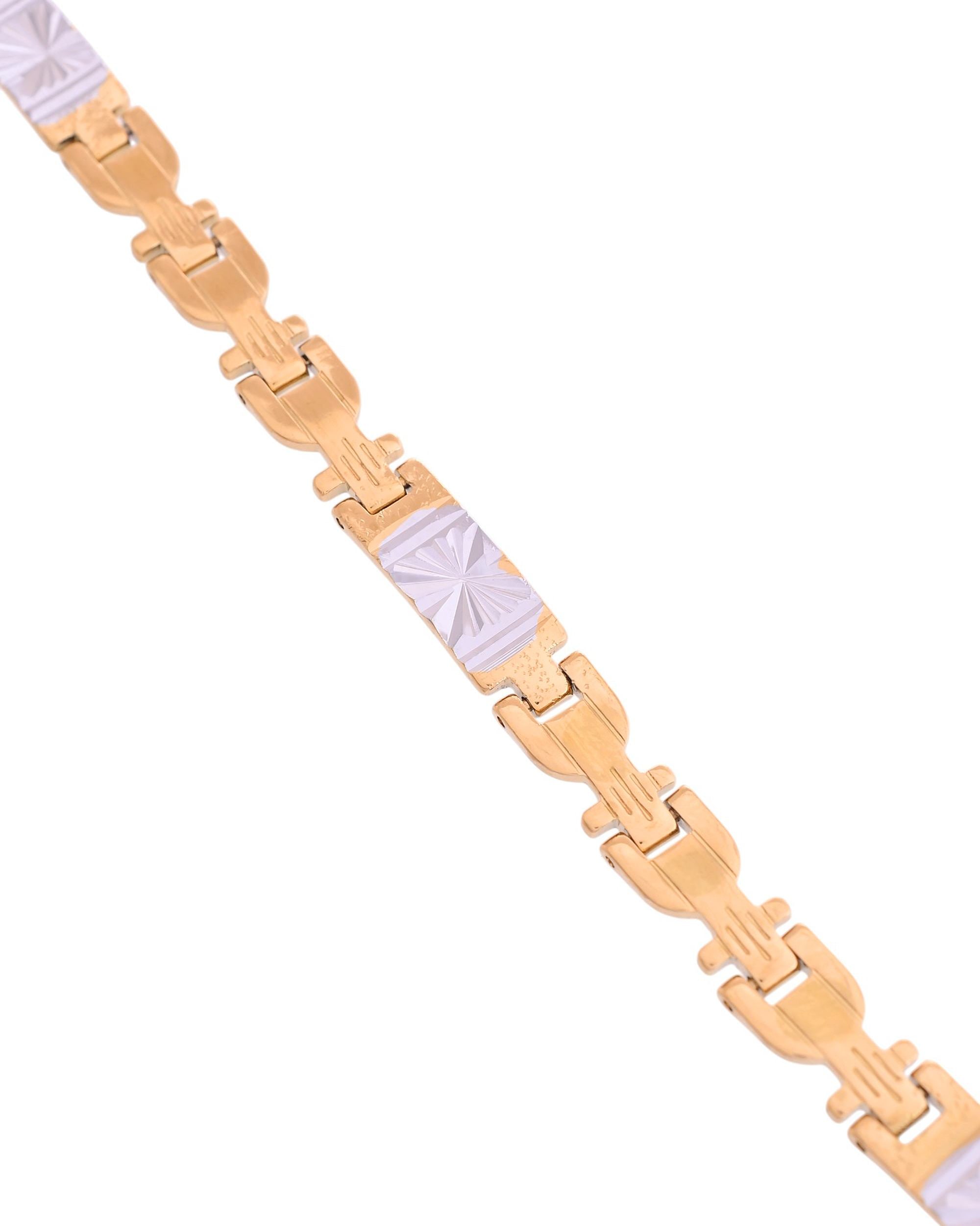 VOJ Dual Toned Textural Designer Bracelet For Men - Distacart