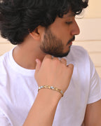 VOJ Double Toned Textural Designer Bracelet For Men - Distacart