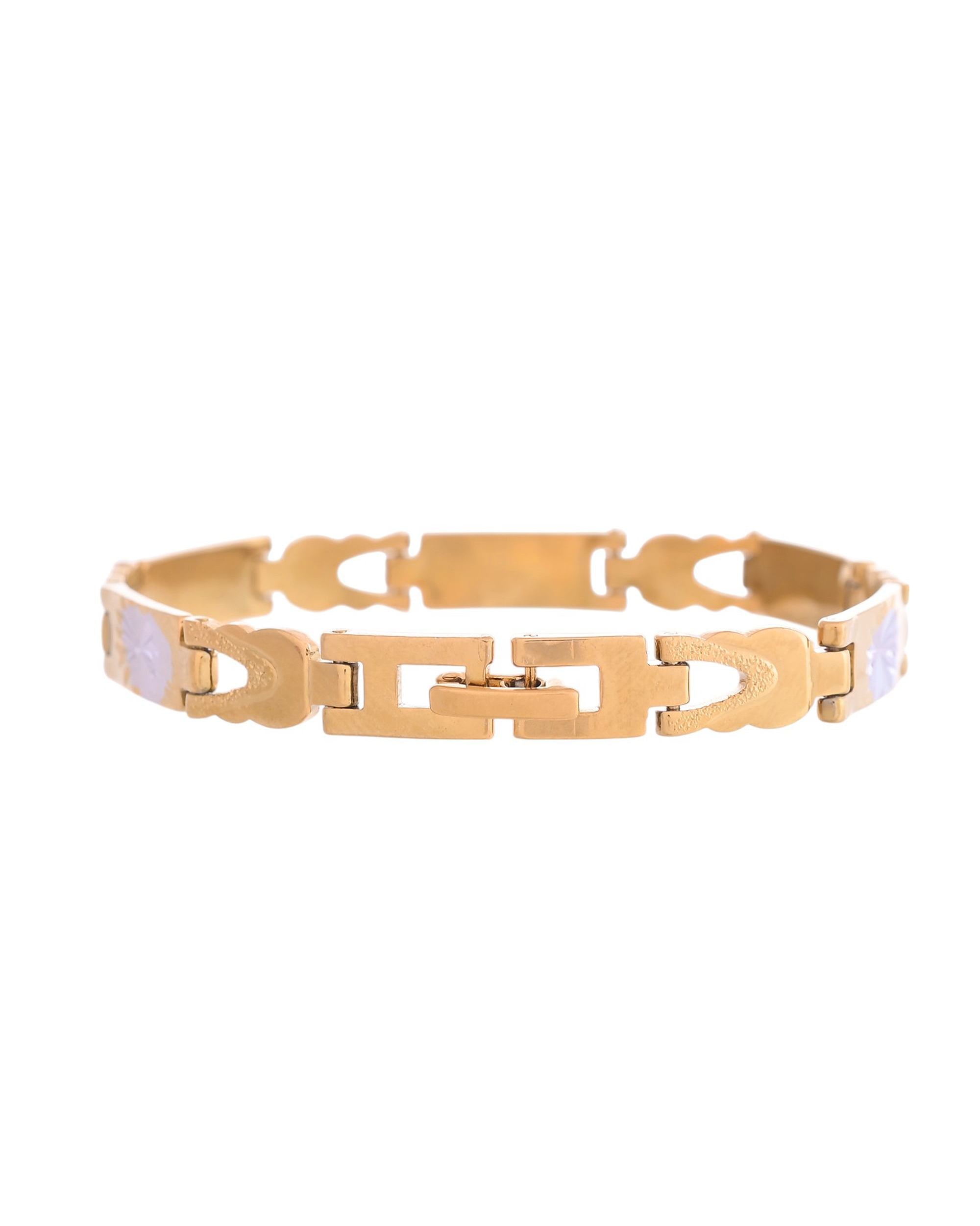VOJ Double Toned Textural Designer Bracelet For Men - Distacart