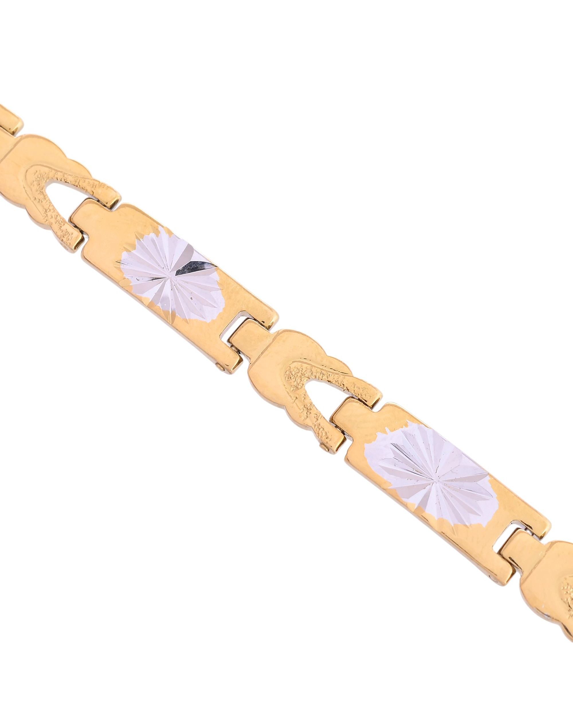 VOJ Double Toned Textural Designer Bracelet For Men - Distacart