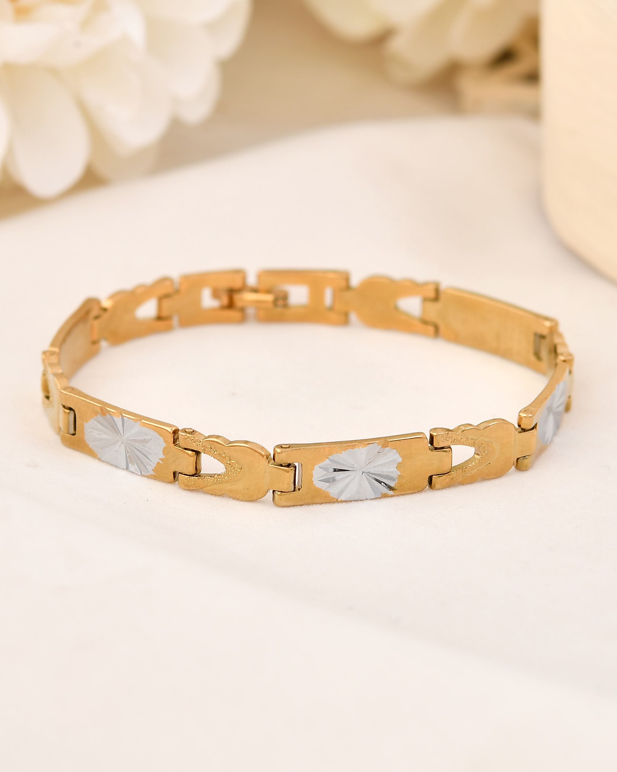 VOJ Double Toned Textural Designer Bracelet For Men - Distacart