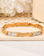 VOJ Double Toned Textural Designer Linked Bracelet For Men - Distacart