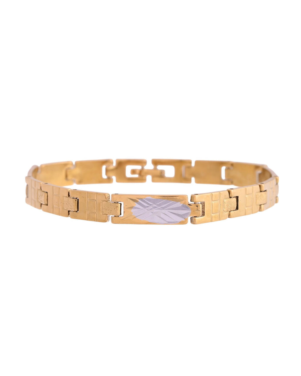 VOJ Dual Plated Textural Designed Linked Bracelet For Men - Distacart