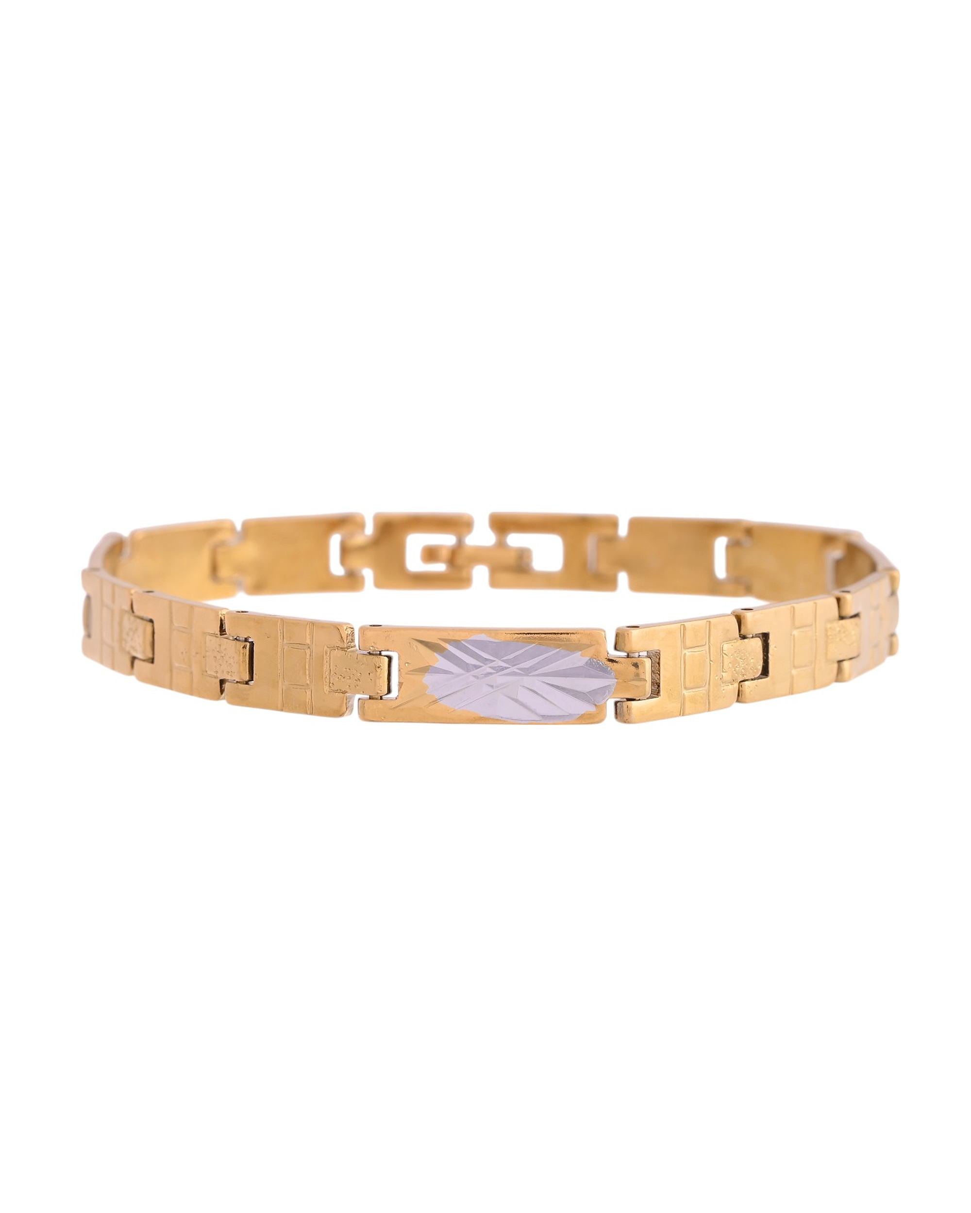 VOJ Dual Plated Textural Designed Linked Bracelet For Men - Distacart