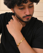 VOJ Gold Polished Linked Designed Bracelet For Men's - Distacart